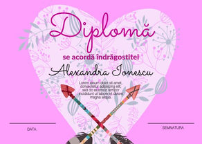 Modele de diplome pentru Valentine’s Day personalizate online