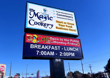 The Magic Cookery outdoor sign