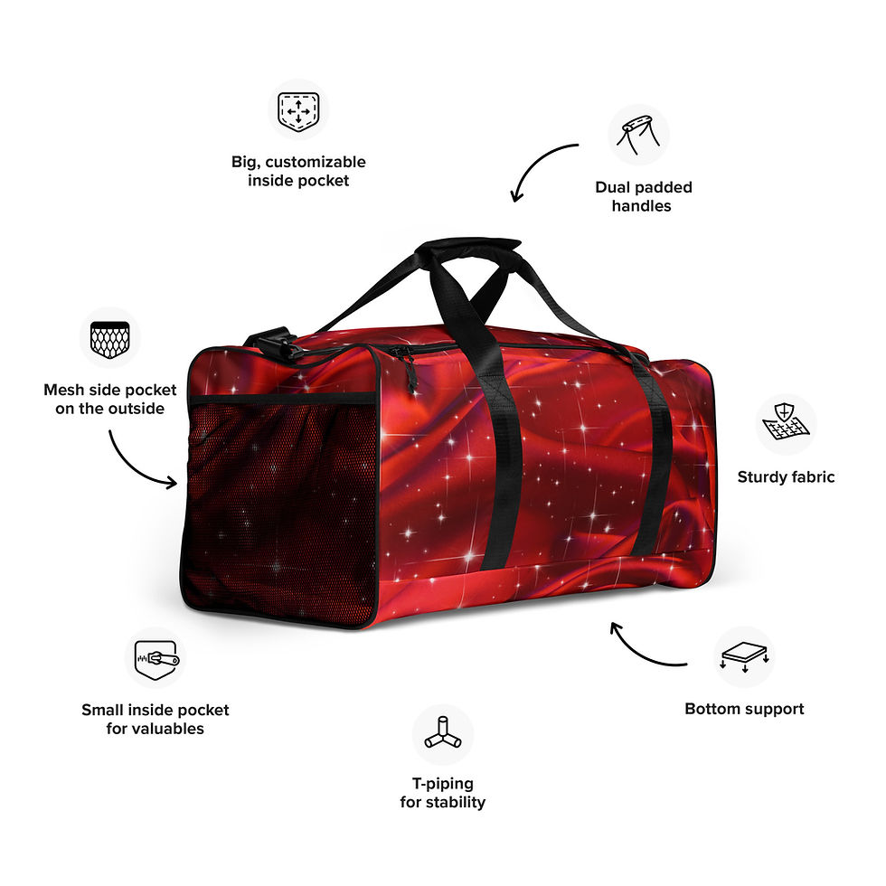 Thumbnail: Red Satin Sparkle Print Duffle bag