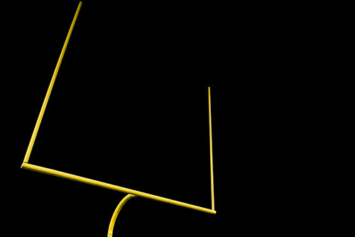 football goal on a black background