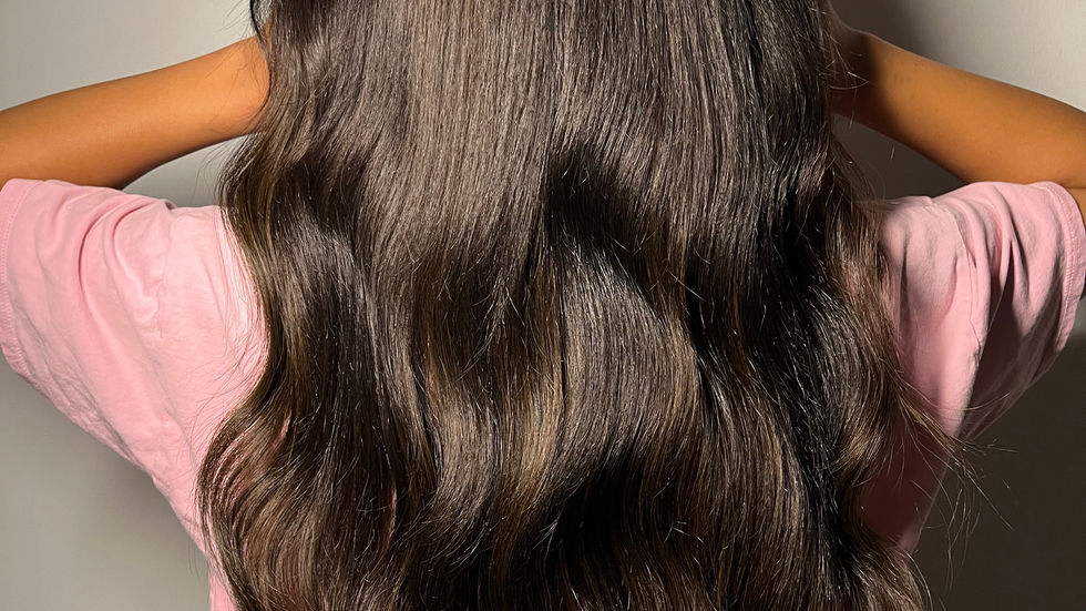 Dark and Wavy Hair Extension Installation