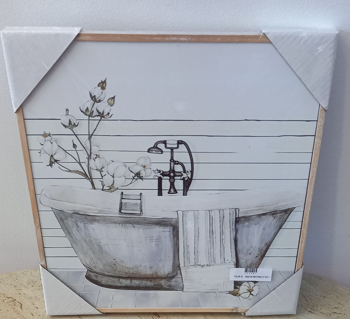 Cuadro madera bañera 1