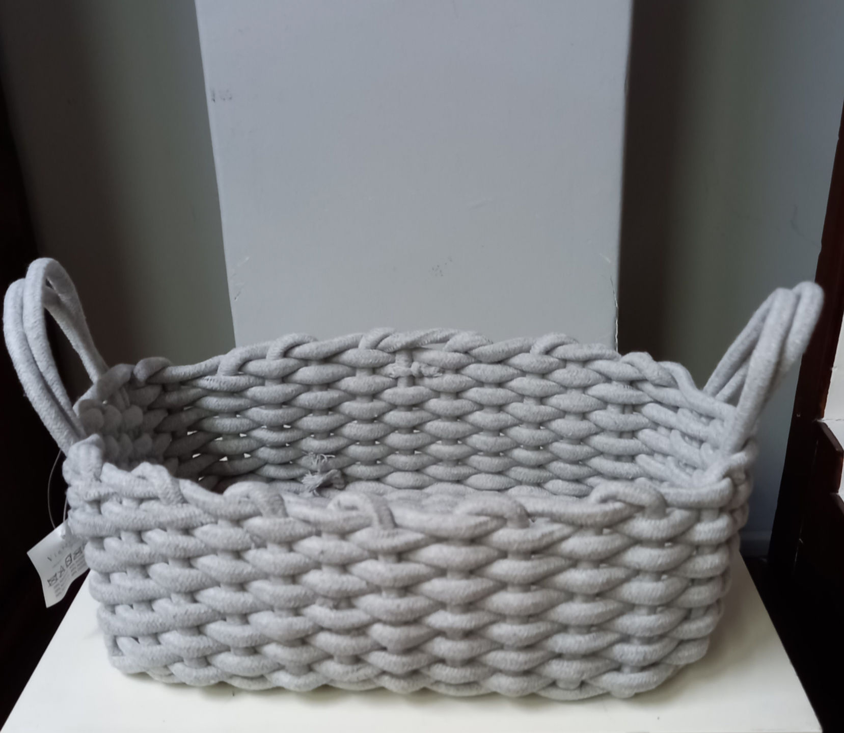 Cesta rectangular gris