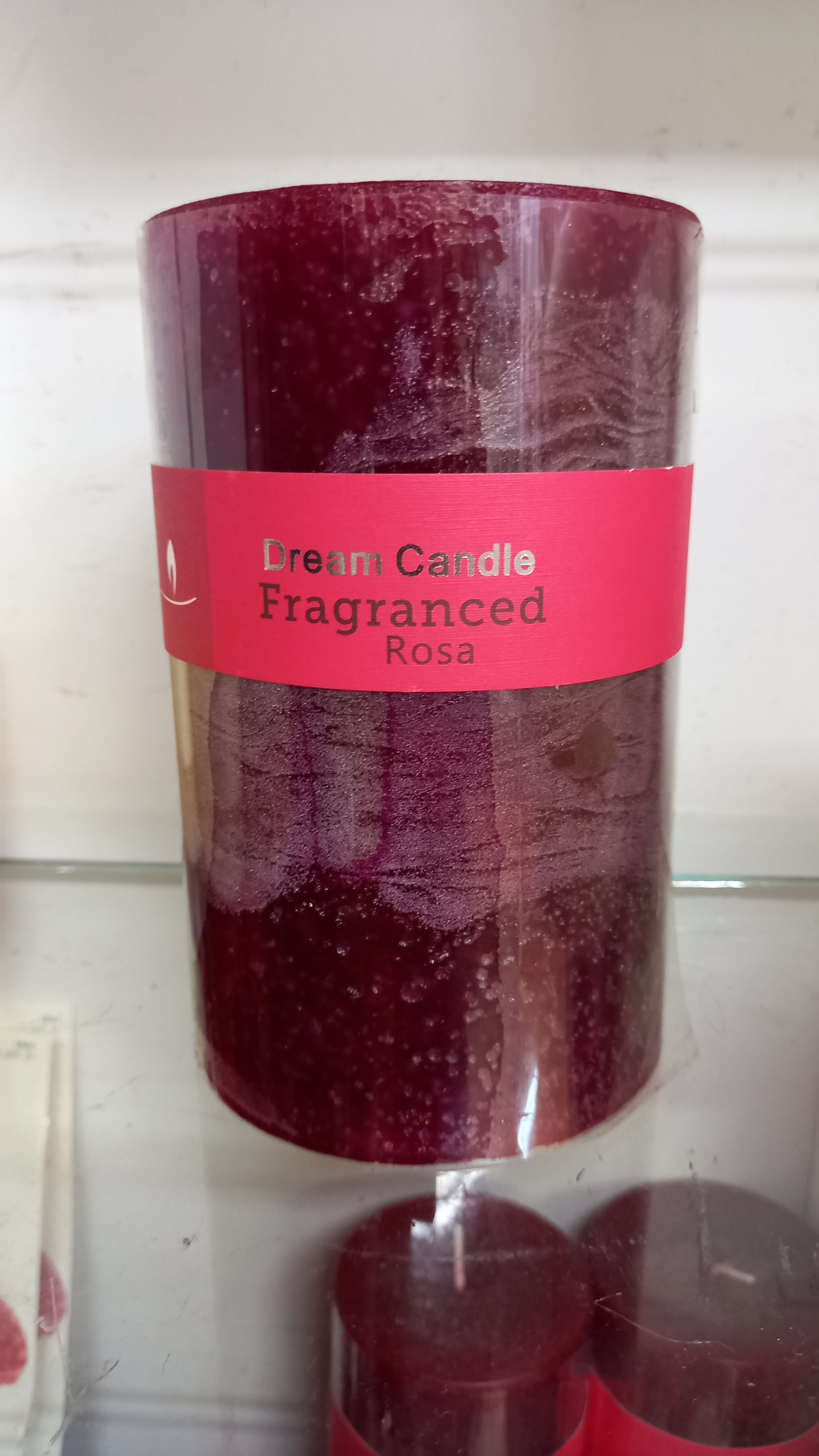 Vela cera cilíndrica grande ancha rosa