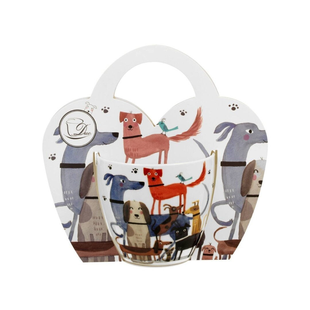 Taza de porcelana perros