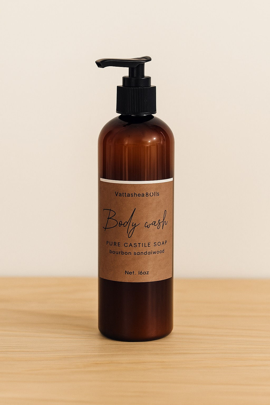 Bourbon Sandalwood Pure Castile Body Wash Soap