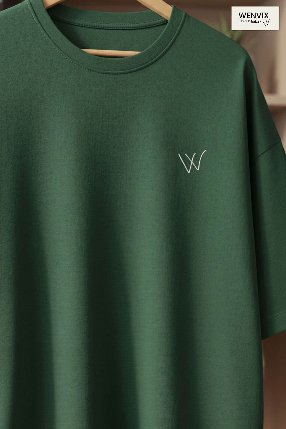 Wenvix deep forest oversized unisex cotton T-shirt – premium relaxed fit casual wear.