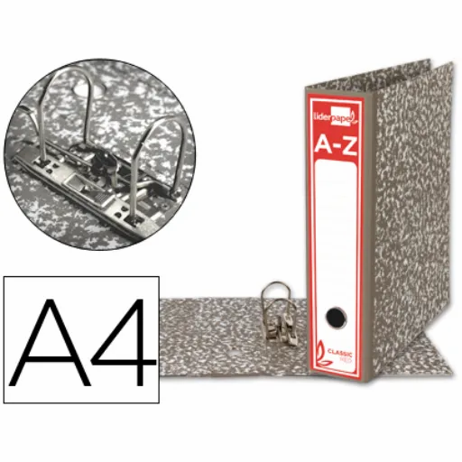 Miniatura: ARCHIVADOR DE PALANCA LIDERPAPEL CLASSIC RED GRIS
