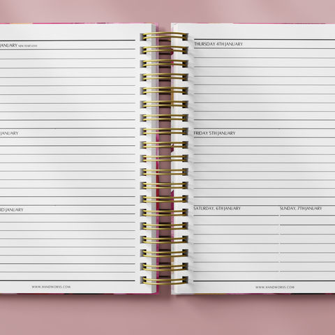 2027 horizontal weekly planner two-page spread
