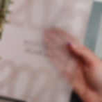 Close-up of semi-transparent soft pink vellum planner dashboard held in hand, showing texture and transparency