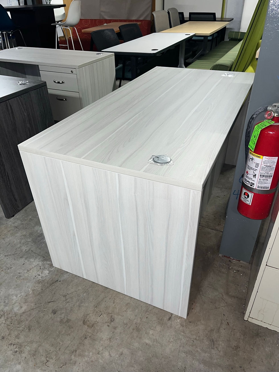 Thumbnail: #778, New Rectangular Desks w/ Used Pedestal | 60"W x 30"D