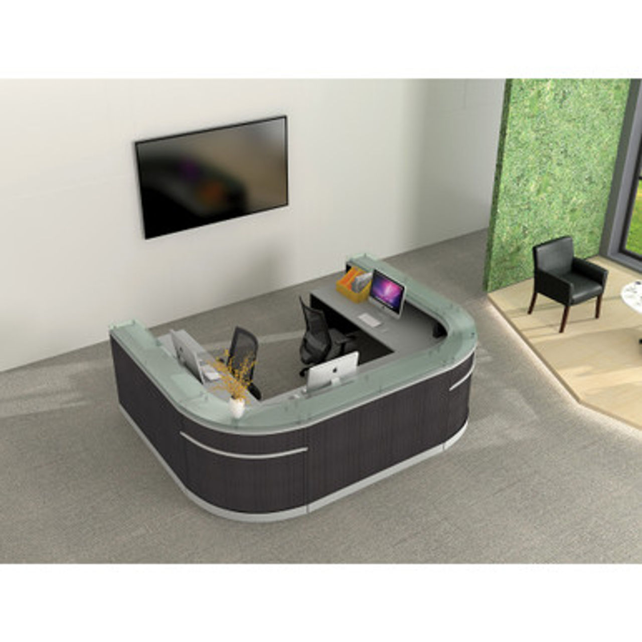 Cosmo Reception Desk | 111"W x 80"D