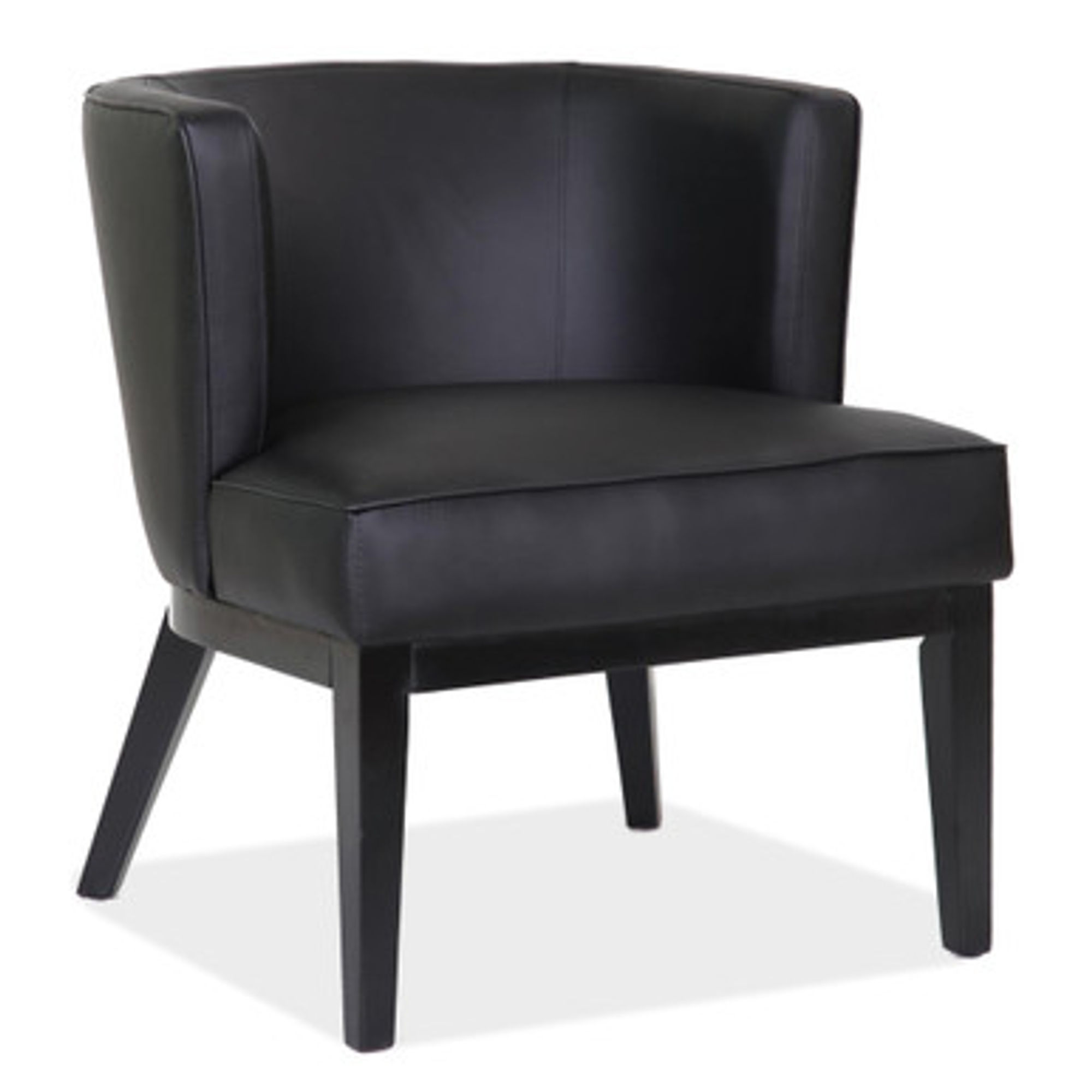 Bowery Barrel Back Arm Chair w/ Black Wood Legs