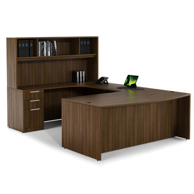U-Shaped Desk w/ Hutch & Pedestal | 71"W x 108"D