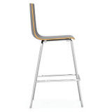 Thumbnail: Cafe Height High Back Wood Stool