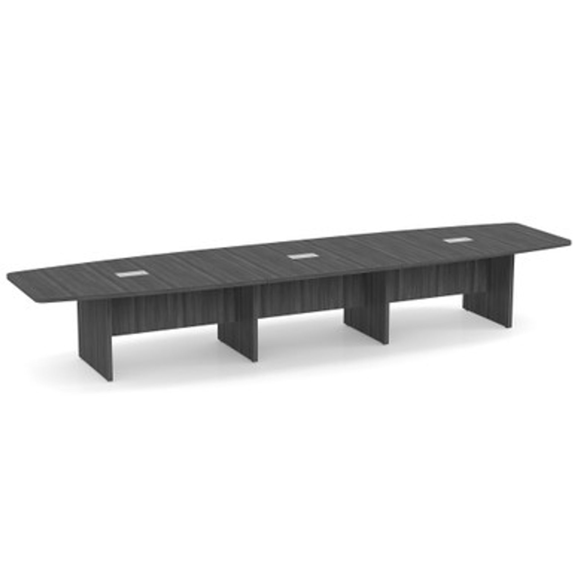 Boat Shaped Conference Table w/ Slab Base - 16'