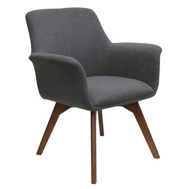 Bolster Mid Back Guest Chair w/ Wood Leg Base