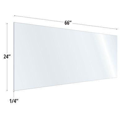 SafeGuard Barrier Clear Acrylic Screen w/ Square Edges | 66"W x 24"H