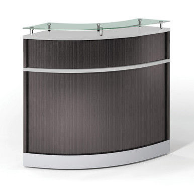 Cosmo Curved Glass Top Reception Desk | 31.5"W x 31.5"D