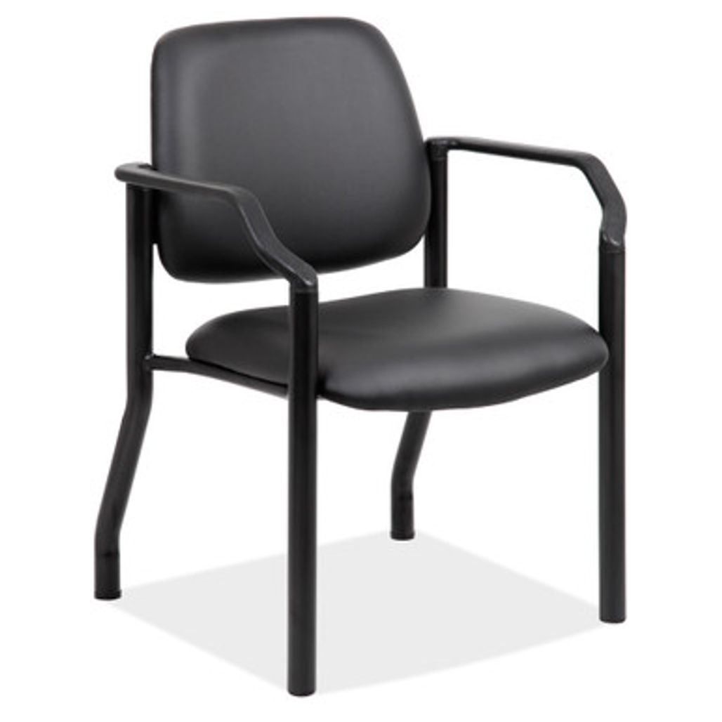Big & Tall Guest Chair w/ Arms and Black Frame | 22"W