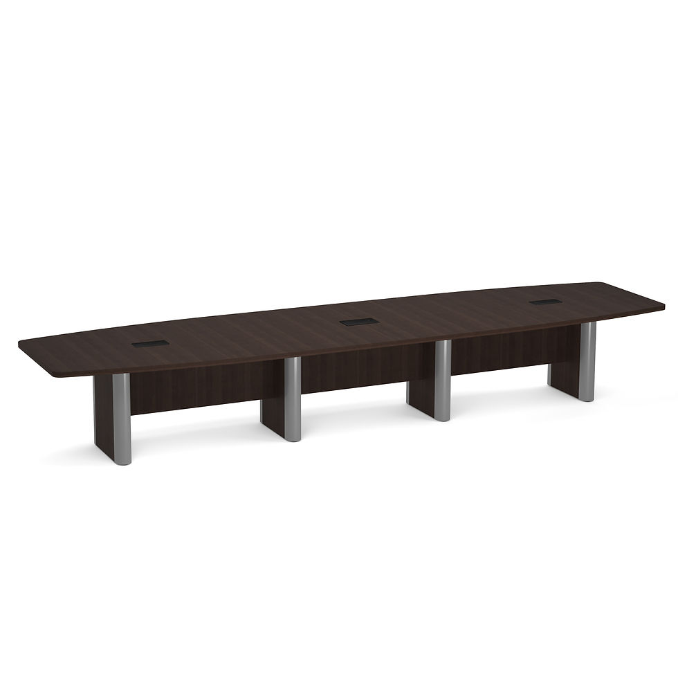 Thumbnail: Conference Tables Expandable Boat Shaped Conference Table w/ Elliptical Base - 1