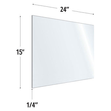 SafeGuard Barrier Clear Acrylic Screen w/ Rounded Edges | 24"W x 15"H