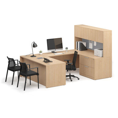 U-Shaped Desk w/ Hutch & Lateral File | 107"W x 71"D