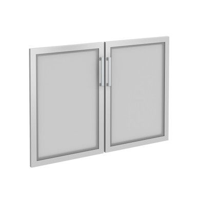 Tempered Glass Silver Frame Cabinet Door For OS113