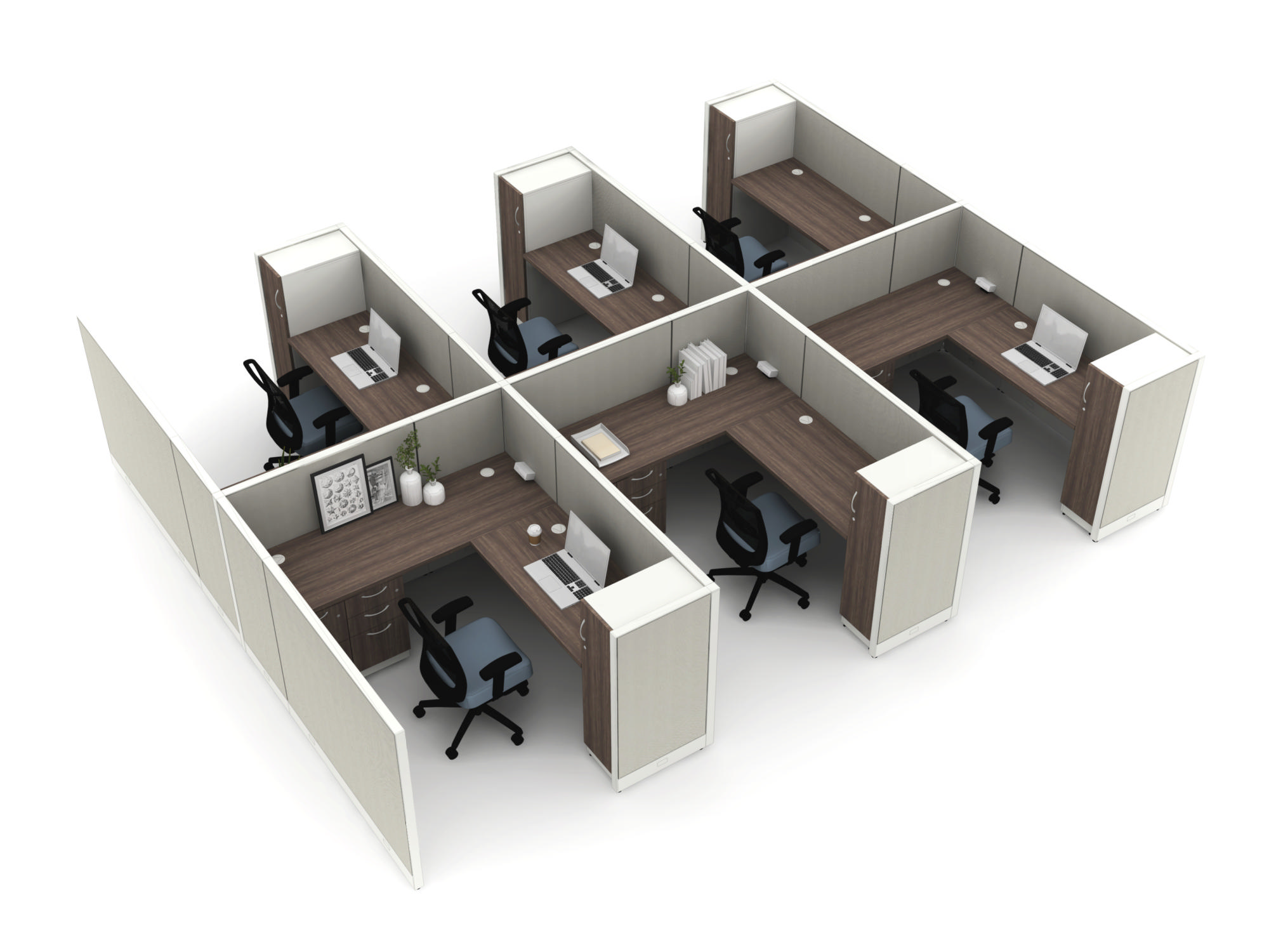 HON Accelerate 6-Pod Cubicles / Workstations