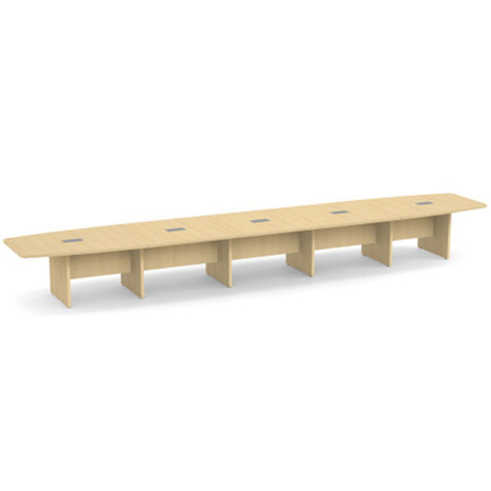 Thumbnail: Conference Tables Expandable Boat Shaped Conference Table w/ Slab Base - 22'