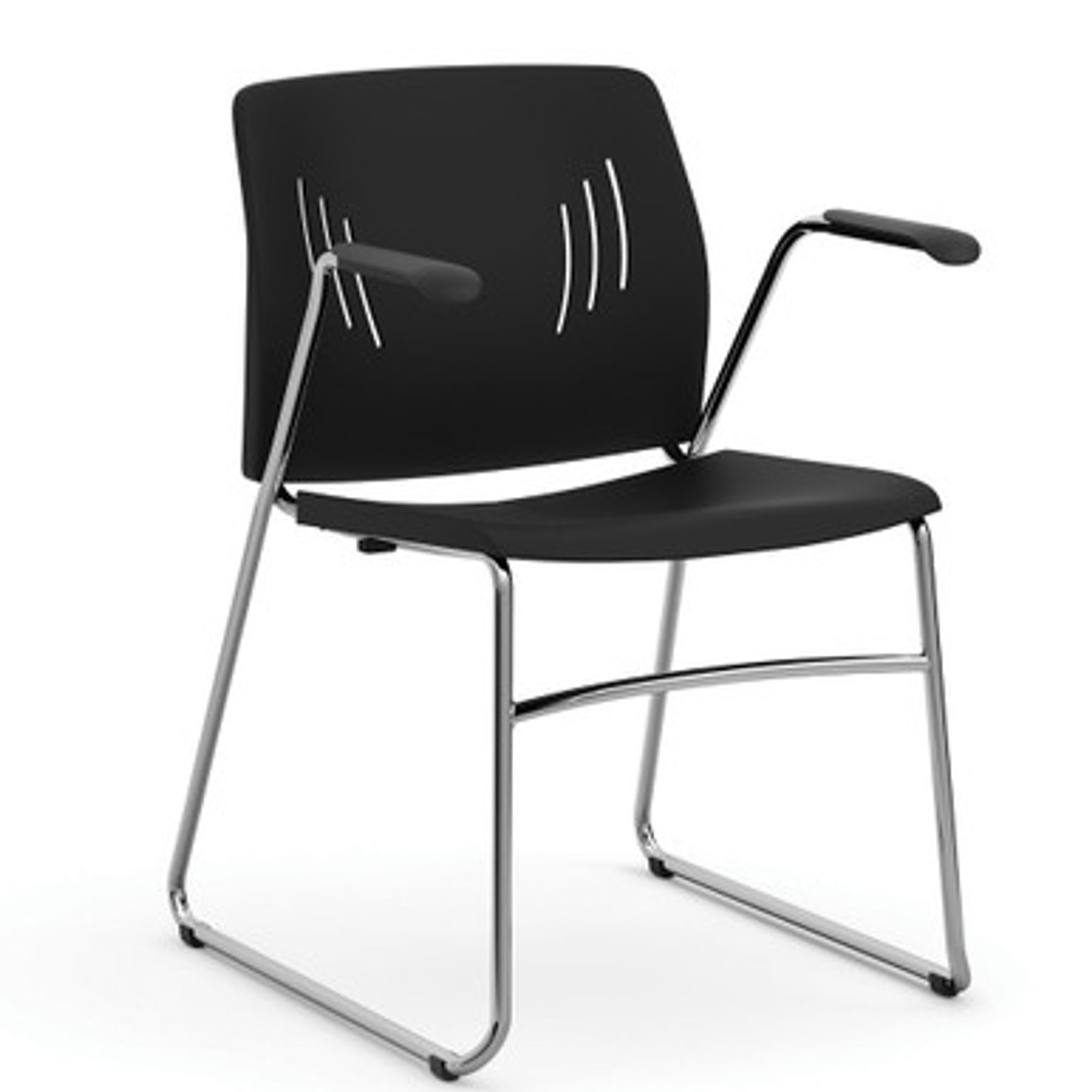 Stacked Seating Stackable Side Chair w/ Chrome Frame