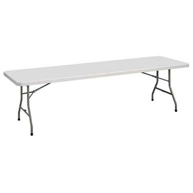 Rectangular Plastic Blow-Molded Folding Table 96'W x 30'D