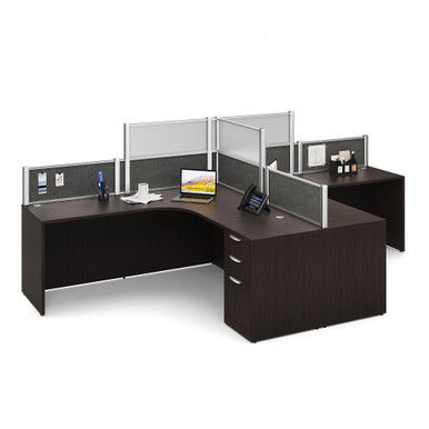 Borders II Office Desk Set | 141"W x 83"D