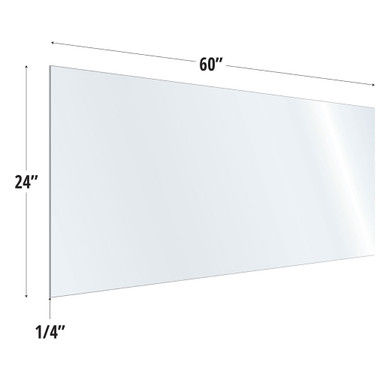 SafeGuard Barrier Clear Acrylic Screen w/ Square Edges | 60"W x 24"H