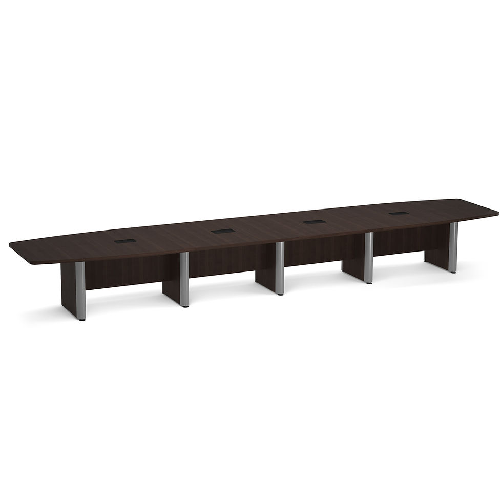 Thumbnail: Conference Tables Expandable Boat Shaped Conference Table w/ Elliptical Base - 2
