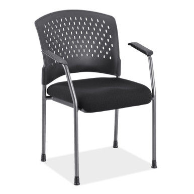 Aero Guest or Side Chair w/ Arms, Black Fabric Seat and Titanium Frame