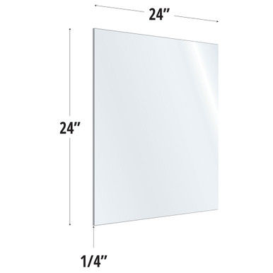 SafeGuard Barrier Clear Acrylic Screen w/ Square Edges | 24"W x 24"H