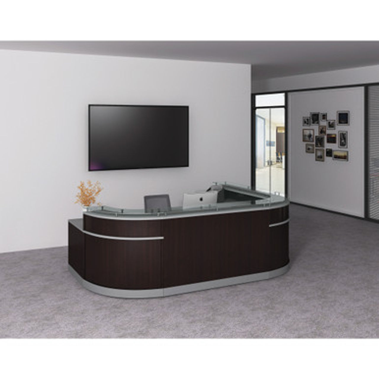 Cosmo Reception Desk | 126"W x 94"D