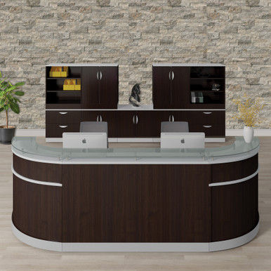 Cosmo Reception Desk w/ Wardrobe | 111"W x 32"D