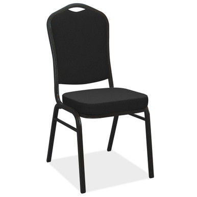 Reese High Back Stacking Banquet Chair With Black Metal Frame