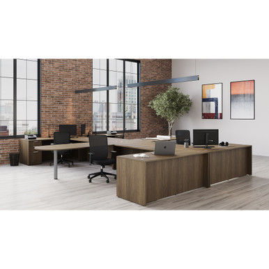 Multi-Person Workstation w/ Pedestal | 226"W x 96"D