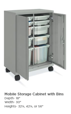 HON SmartLink Mobile Storage Cabinet with Bins | 30"W x 18"D x 32.5"H