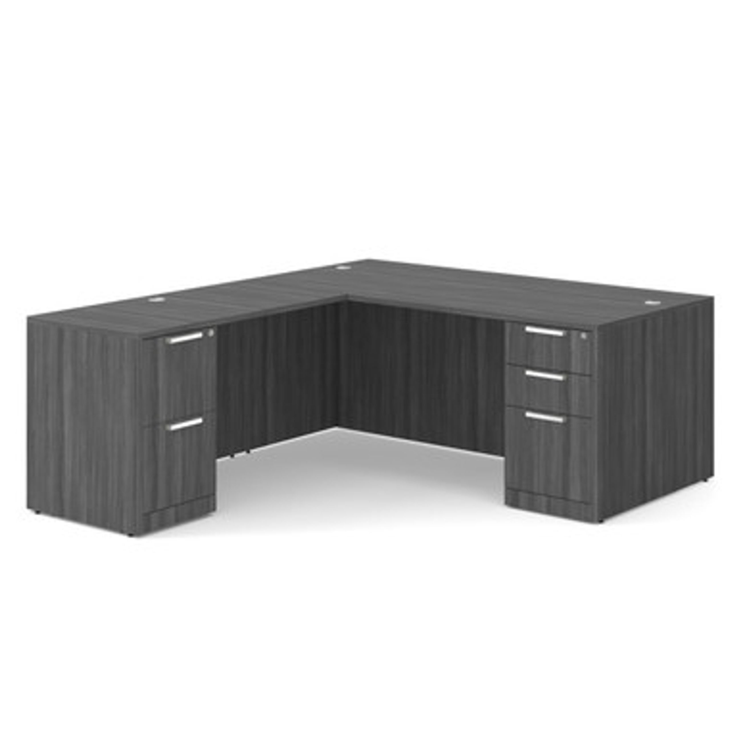 L-Shaped Desk w/ 2 Full-Height Pedestals | 60"W x 77"D
