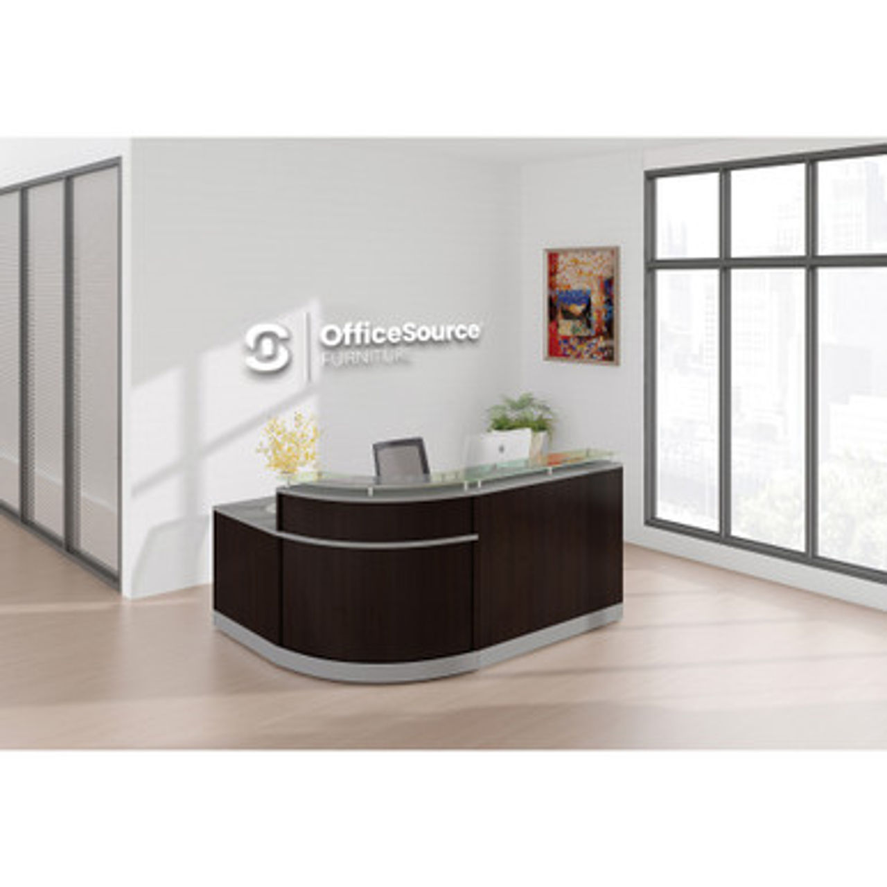 Cosmo Reception Desk | 80"W x 63"D