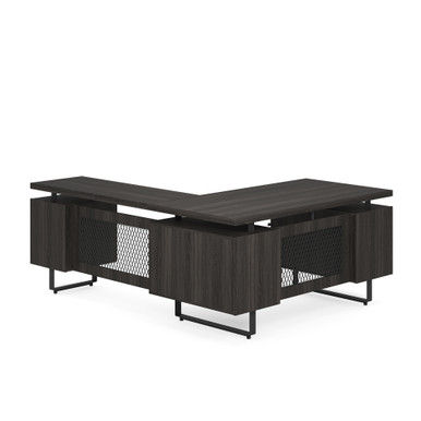 Palisades L Shape Double Pedestal Desk w/ Reversible Return | 60"W