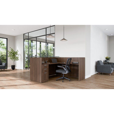 Reception Desk w/ Transaction Counter | 71"W x 72"D