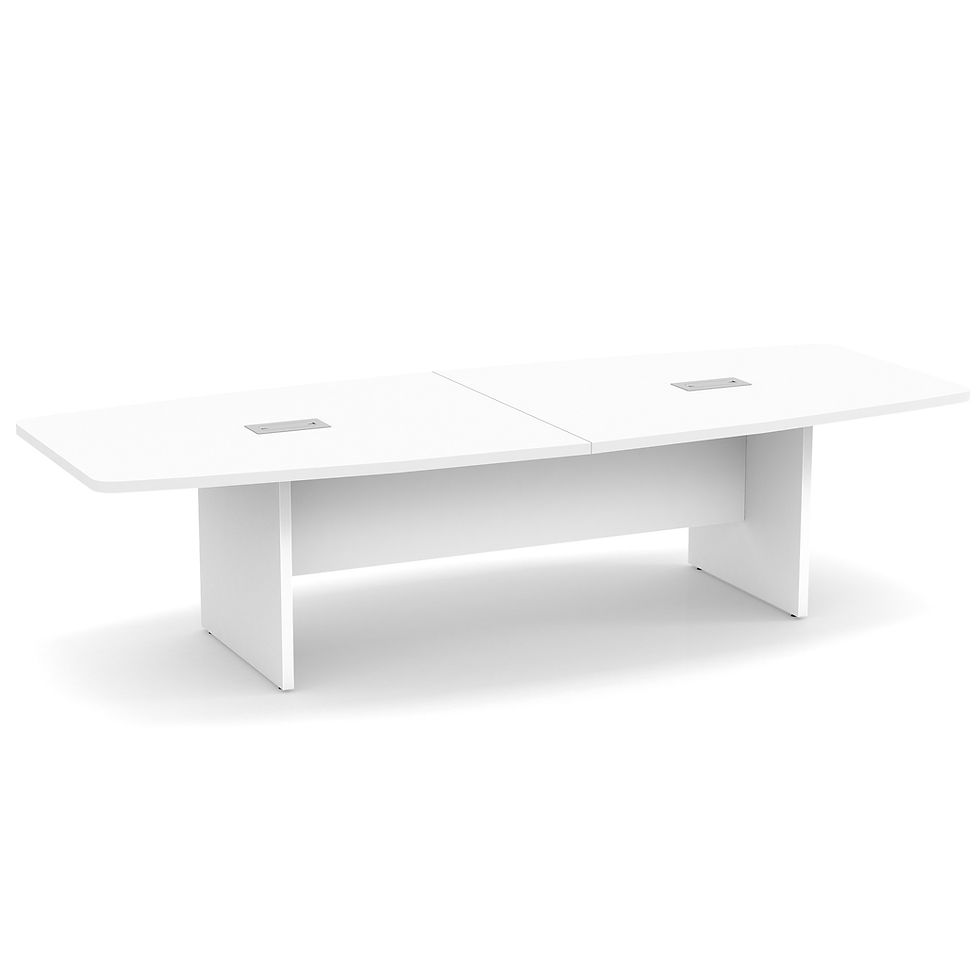 Thumbnail: Boat Shaped Conference Table w/ Slab Base - 10' | 121"W x 47"D