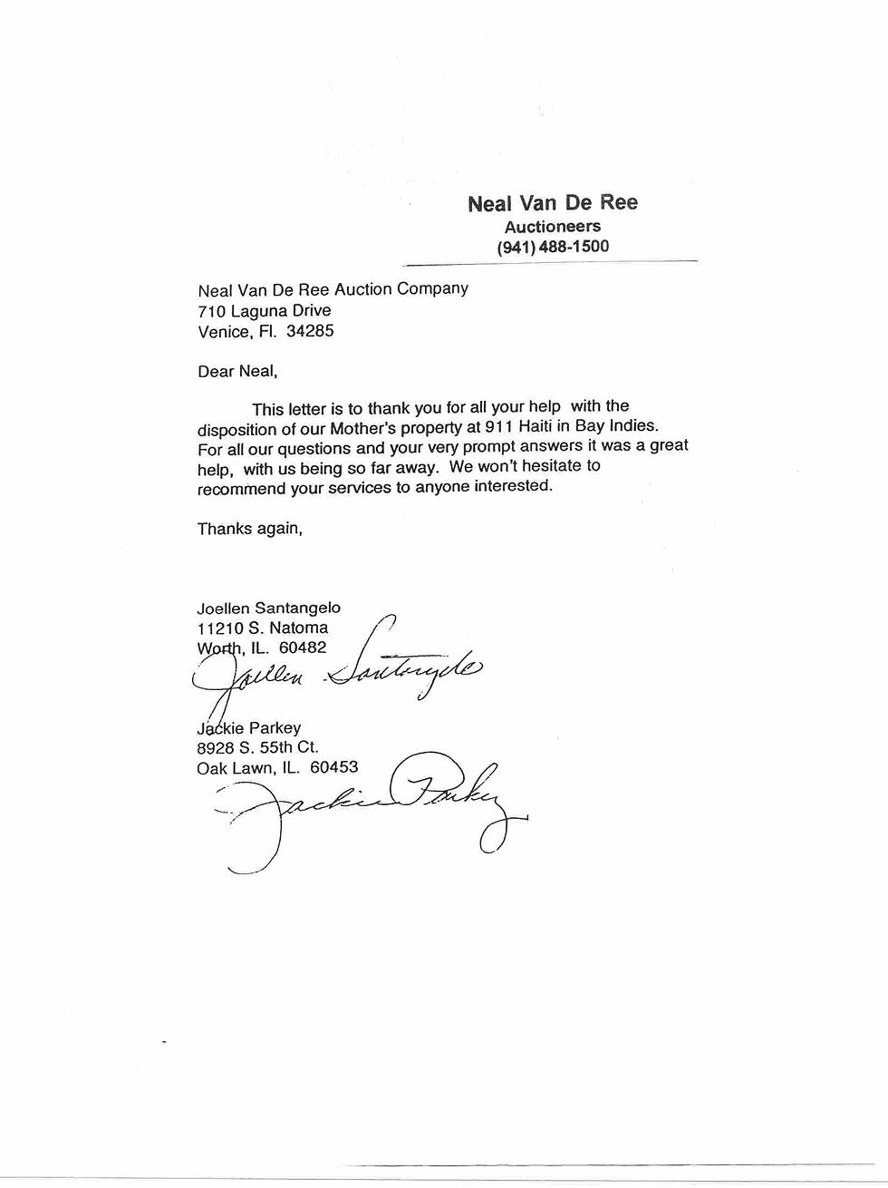 Our clients thank you letter 22