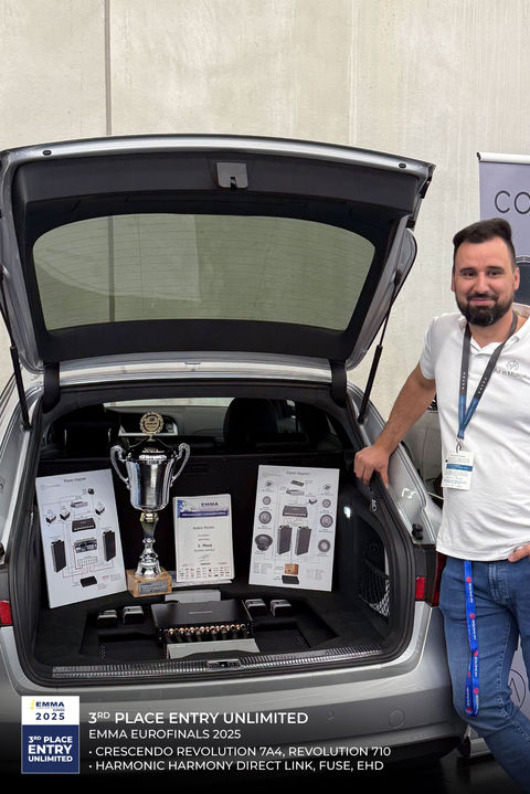 : 7A4 4-channel amplifier featuring a brushed aluminum heatsink and gold-plated input terminals.
