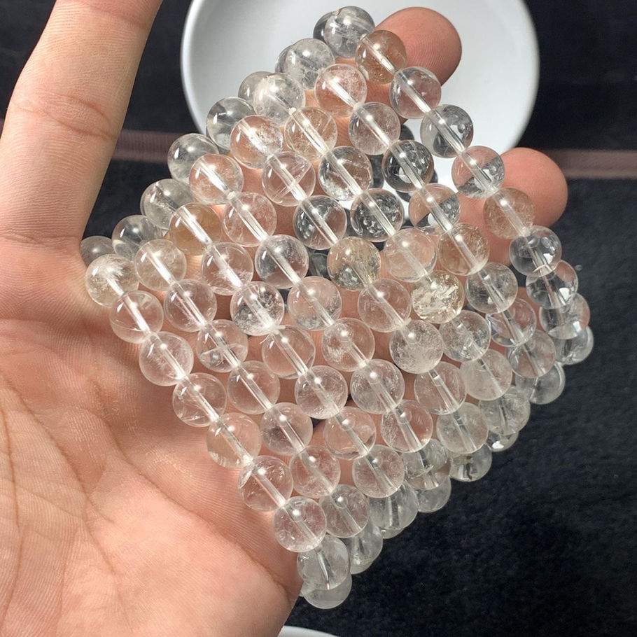 Clear Quartz Master Healer beaded bracelet